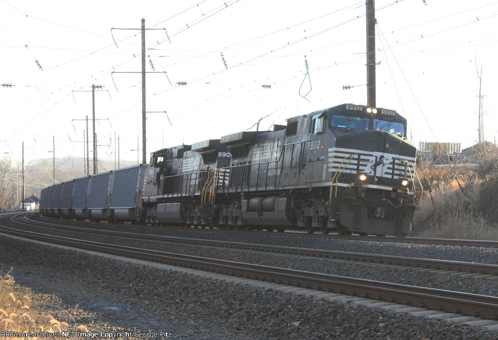 NS 9312 and loaded coal train 590